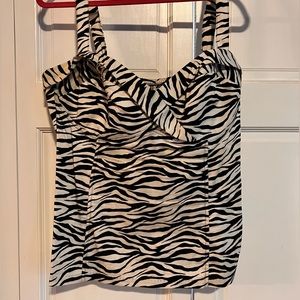 Deadly Dames Vixen Micheline Pitt Zebra Print Top